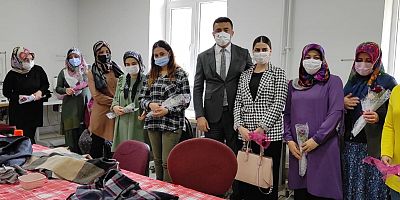 8 Mart Dünya Kadınlar Gününe Özel İlçemiz Kaymakamından Güllü Ziyaret