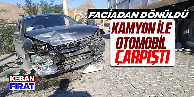 Keban'da kamyon ile otomobil çarpıştı